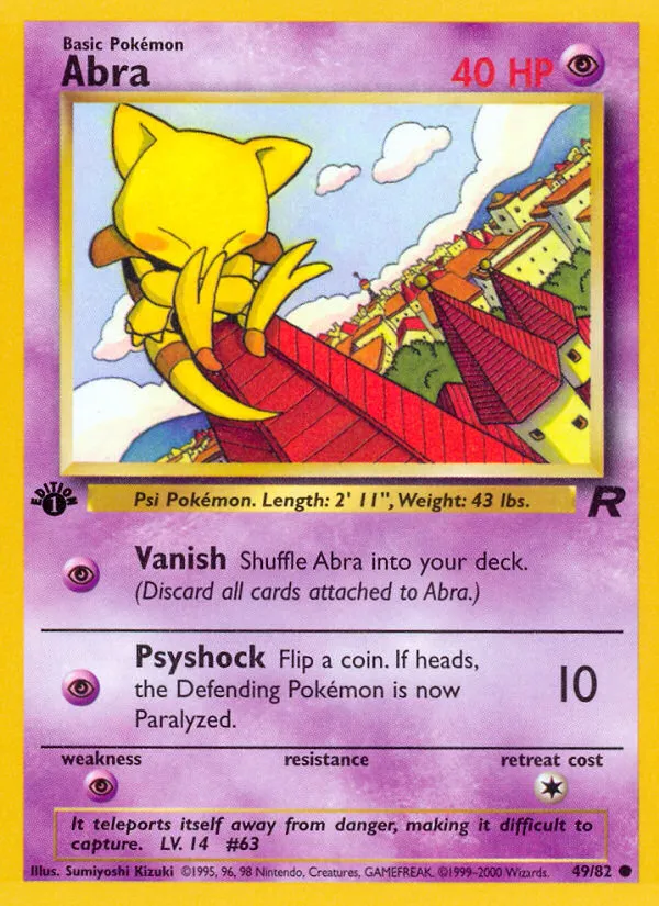 Abra #49, Team Rocket 1st Edition