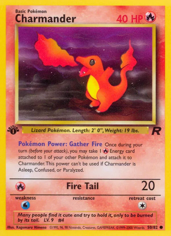 Charmander #50, Team Rocket Black Dot Error