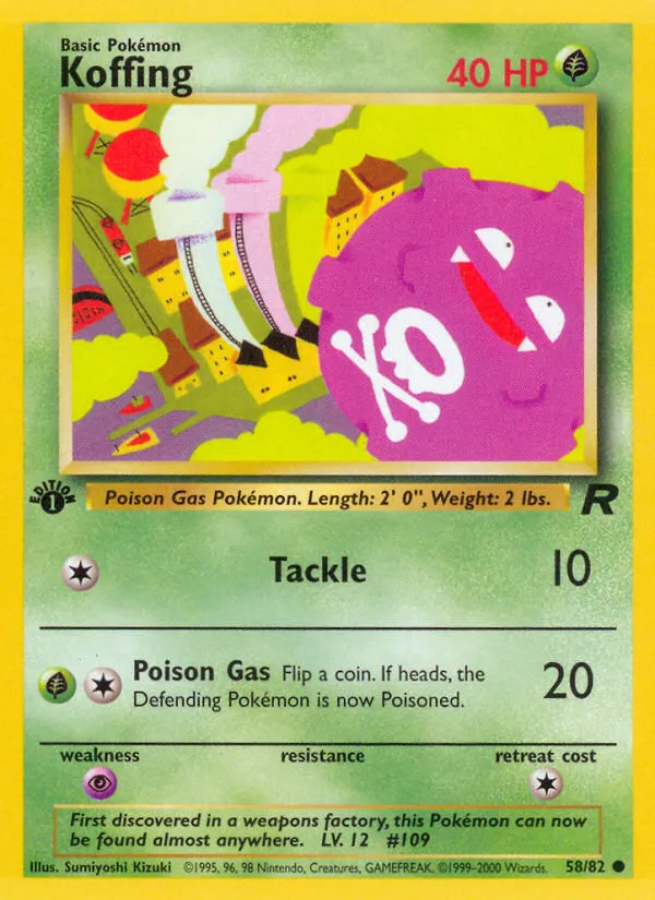 Koffing #58, Team Rocket 1st Edition