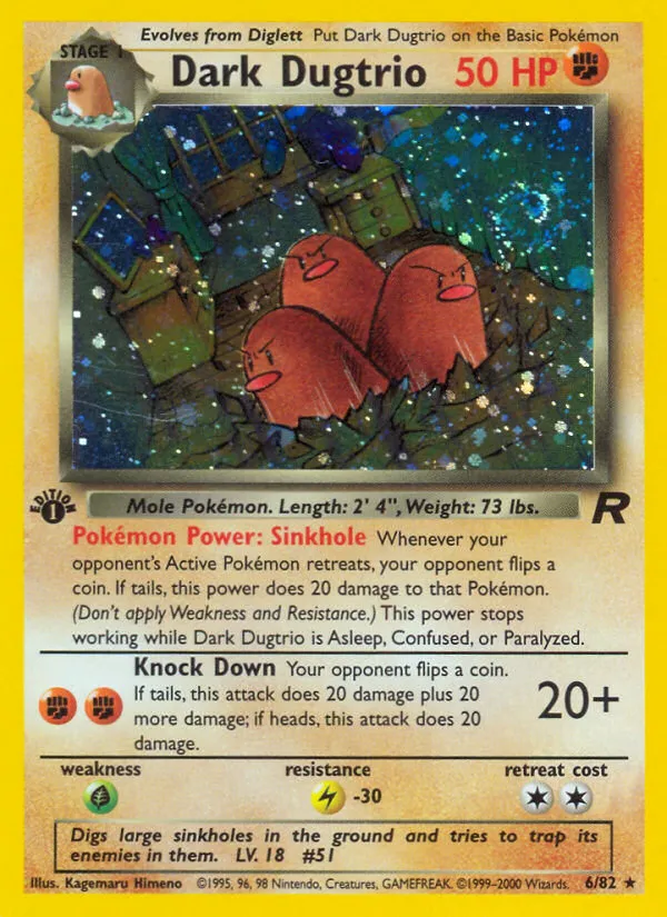 Dark Dugtrio #6, Team Rocket 1st Edition