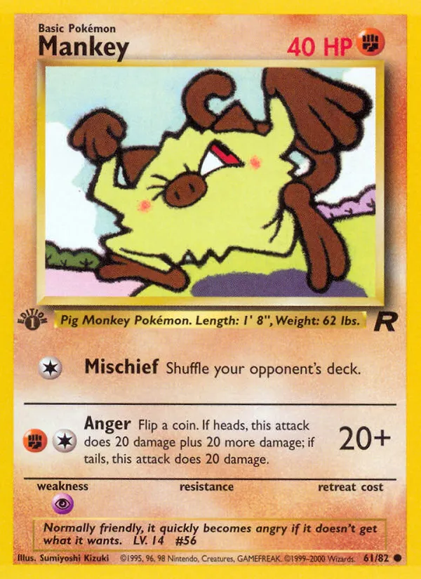 Mankey #61, Team Rocket 1st Edition