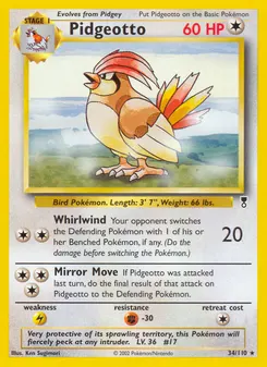 Pidgeotto #34, Reverse Foil