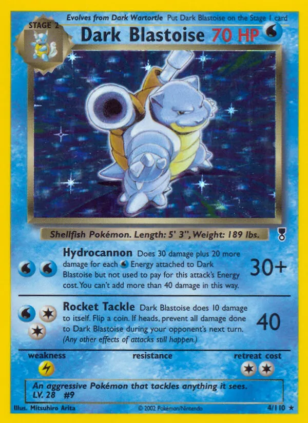 Dark Blastoise #4, Legendary Collection Holo