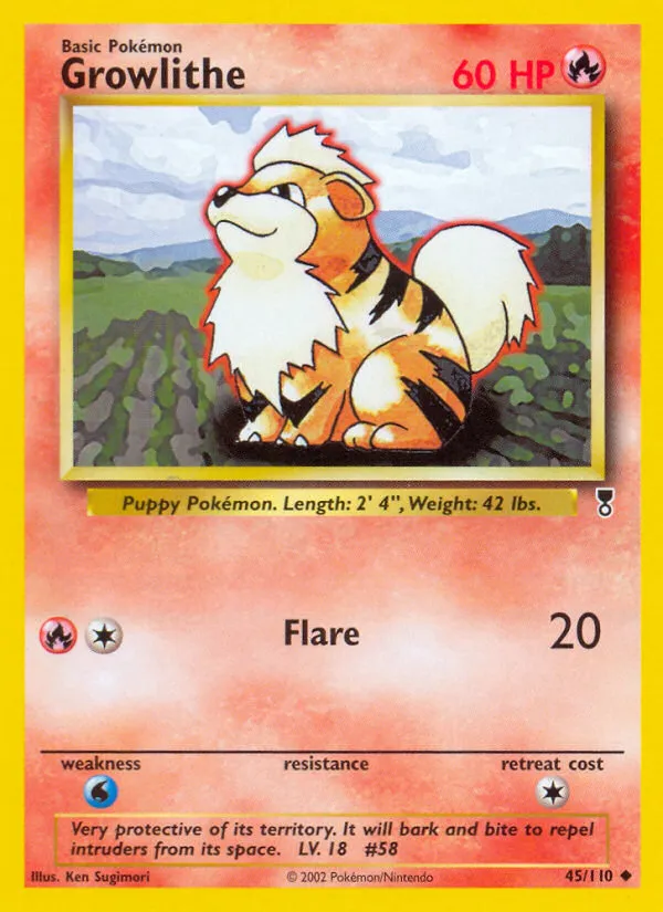 Growlithe #45, Legendary Collection Reverse Foil