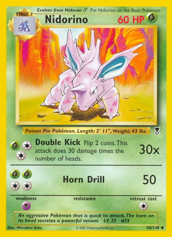 Nidorino #56, Legendary Collection Reverse Foil
