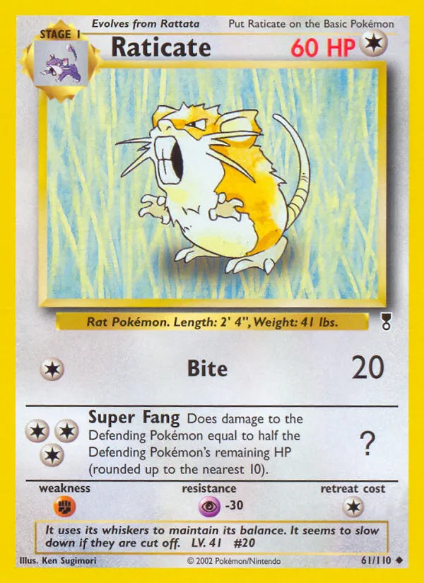 Raticate #61, Legendary Collection Reverse Foil