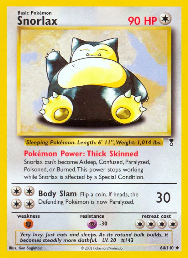 Snorlax #64, Legendary Collection Reverse Foil