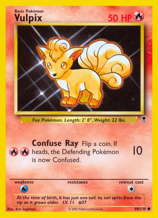 Vulpix #98, Legendary Collection Reverse Foil