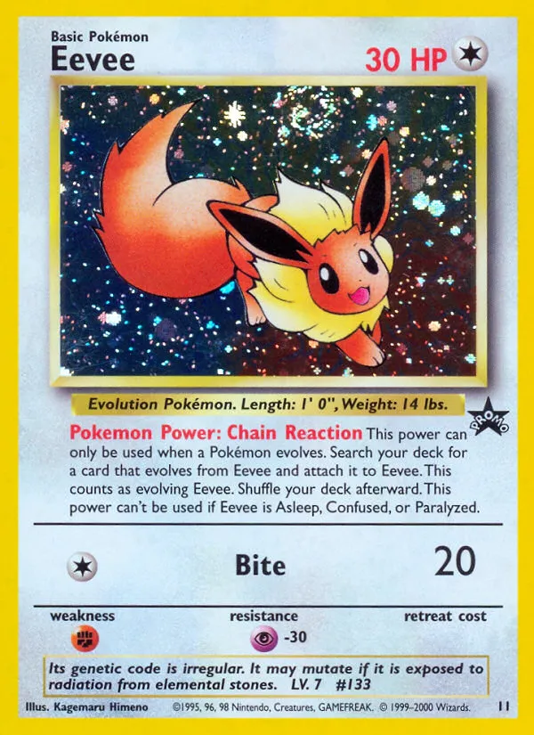 Eevee #11, Wizards Black Star Promos Jr. Stamp Rally