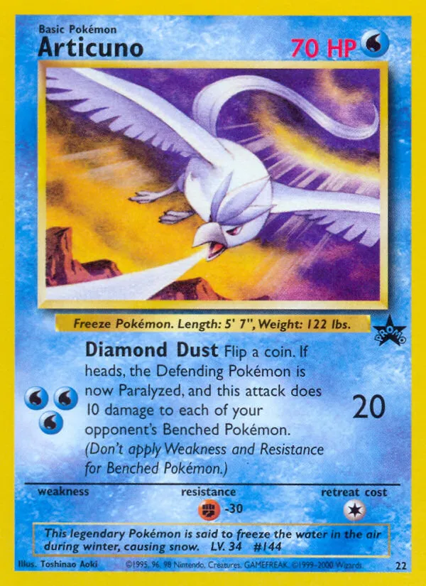 Articuno #22, Wizards Black Star Promos Naoyo Kimura Corrected