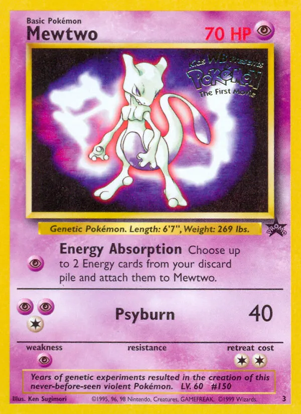 Mewtwo #3, Wizards Black Star Promos Movie Promo-Inverted Stamp Error