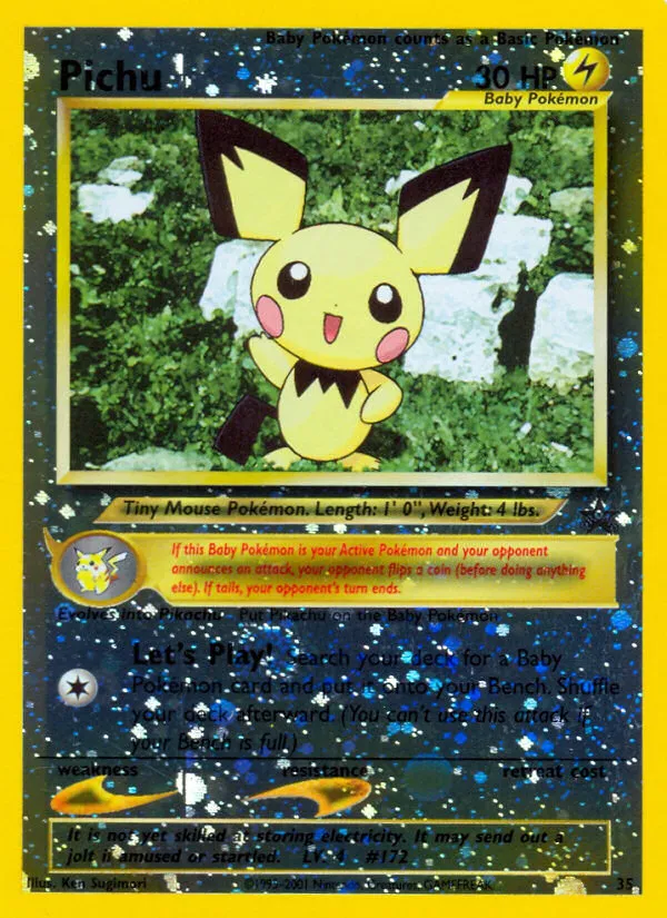 Pichu #35, Wizards Black Star Promos Pokemon League