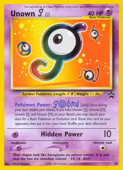 Unown [J] #38, Wizards Black Star Promos