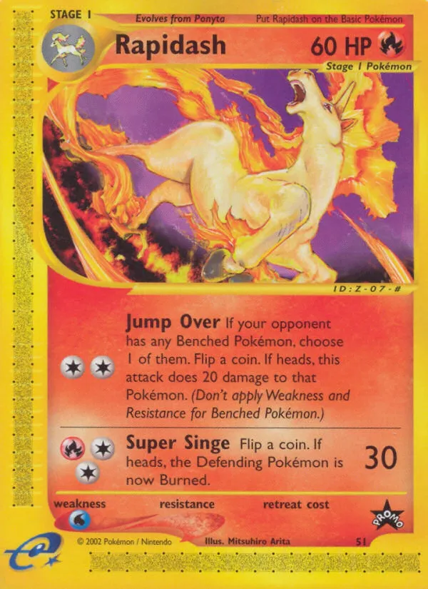 Rapidash #51, Wizards Black Star Promos Black Star-Pokemon Center NY