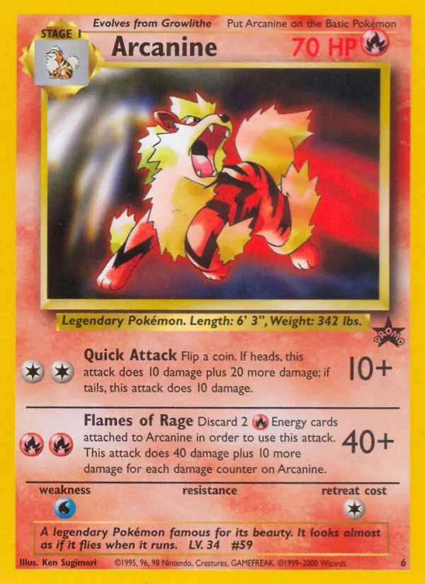 Arcanine #6, Wizards Black Star Promos