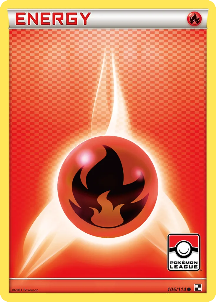 Fire Energy #106, Black & White Crosshatch-2011 Pokemon League