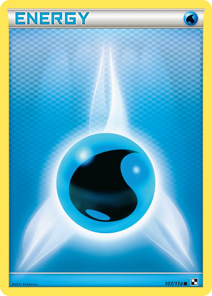 Water Energy #107, Black & White Crosshatch-2012 Pokemon League