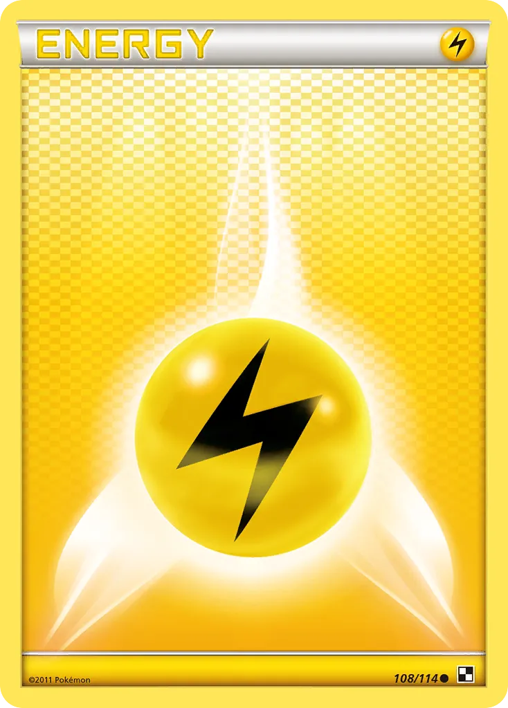 Lightning Energy #108, Black & White Crosshatch-2012 Pokemon League