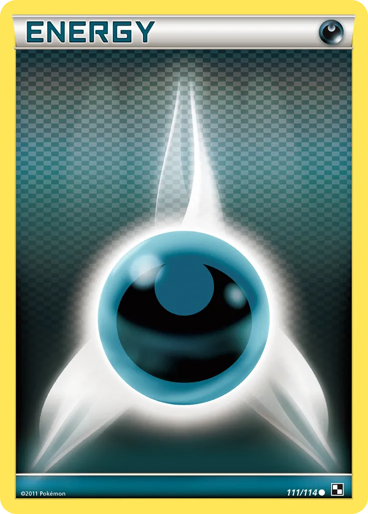 Darkness Energy #111, Black & White Crosshatch-2012 Pokemon League