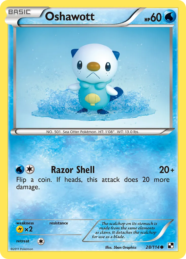 Oshawott #28, Black & White Reverse Foil