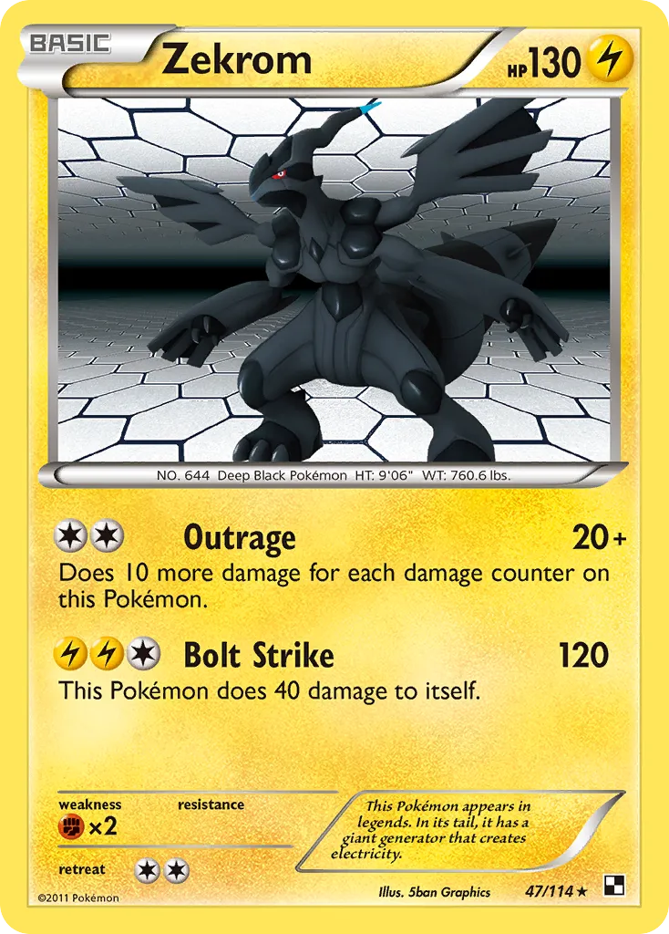 Zekrom #47, Black & White Reverse Foil