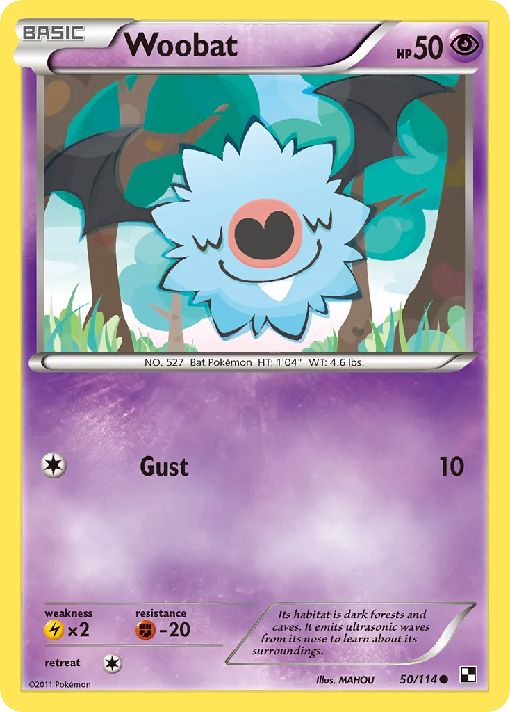 Woobat #50, Black & White Reverse Foil