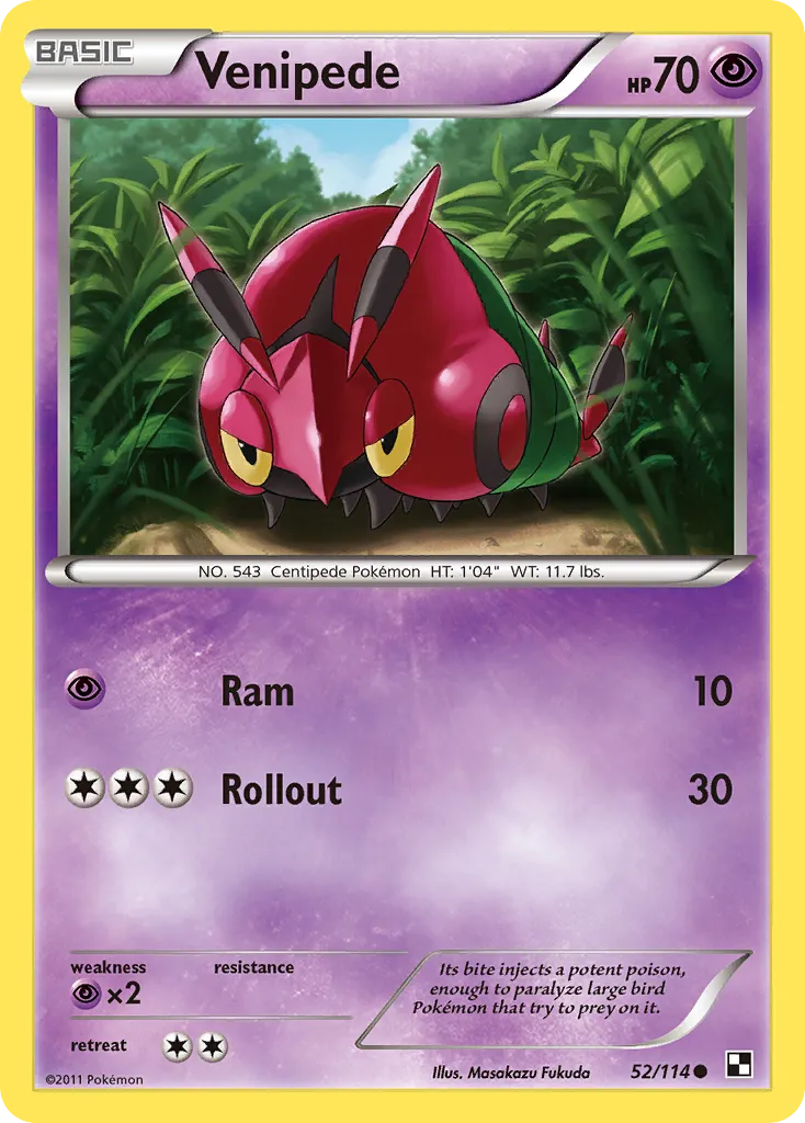 Venipede #52, Black & White Reverse Foil