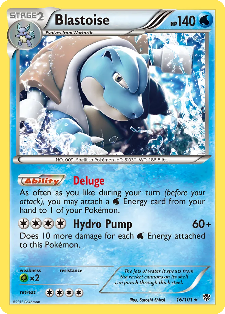 Blastoise #16, Plasma Blast Cosmos-Corrected 2013