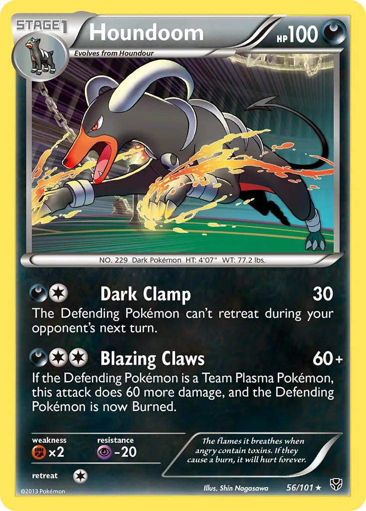 Houndoom #56, Plasma Blast Reverse Foil