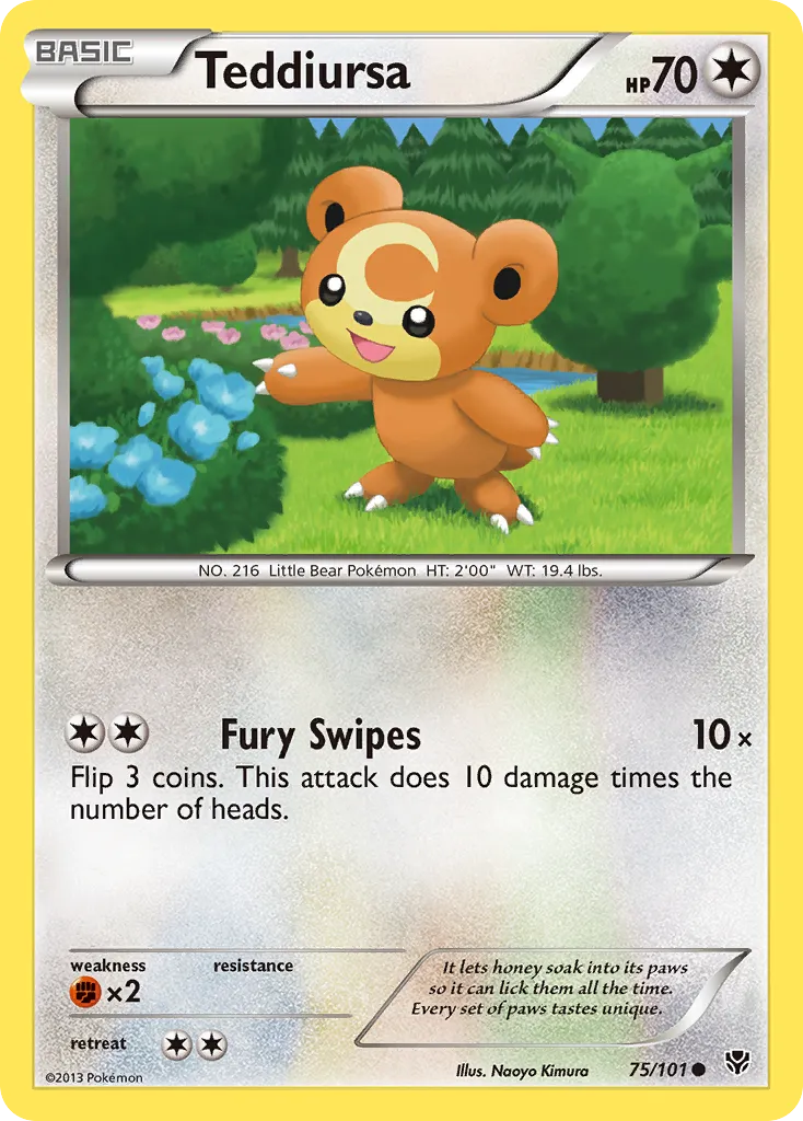 Teddiursa #75, Plasma Blast Reverse Foil
