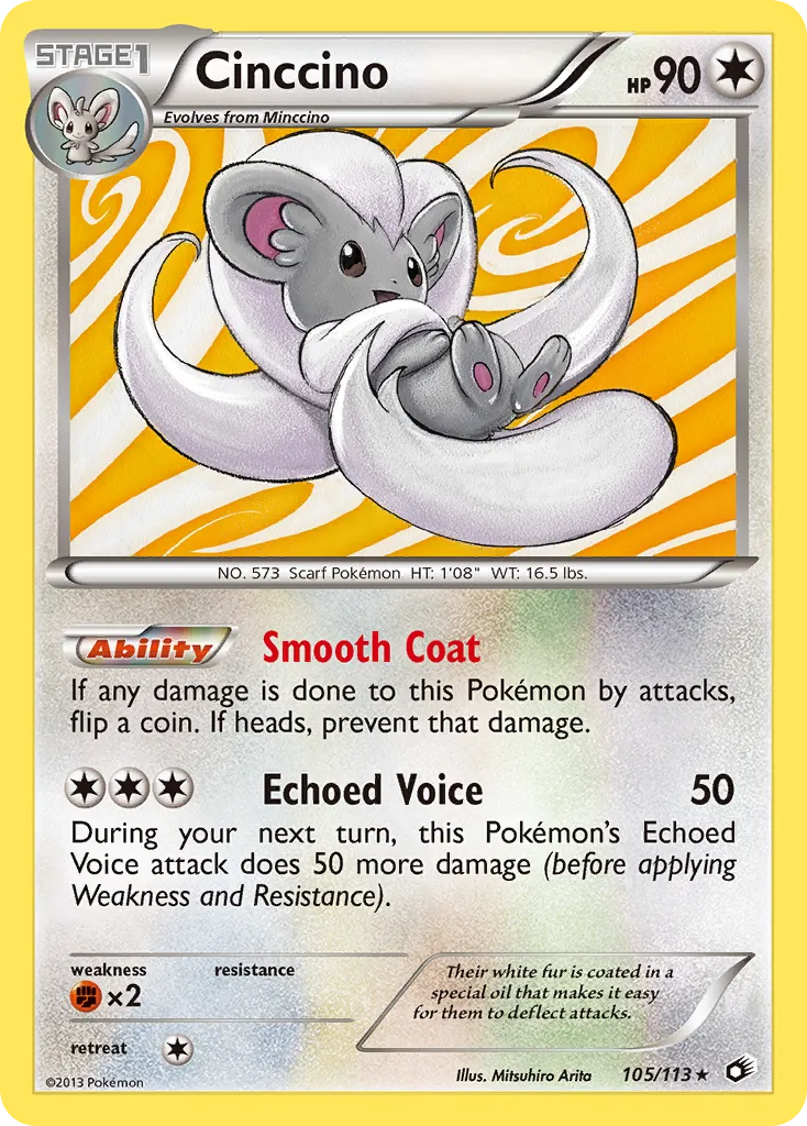 Cinccino #105, Legendary Treasures Reverse Foil