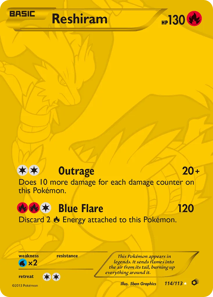 Reshiram #114, Legendary Treasures