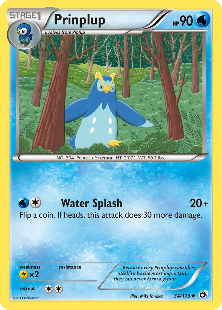 Prinplup #34, Legendary Treasures Reverse Foil
