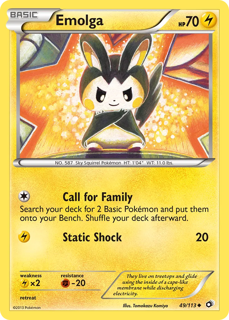 Emolga #49, Legendary Treasures Reverse Foil