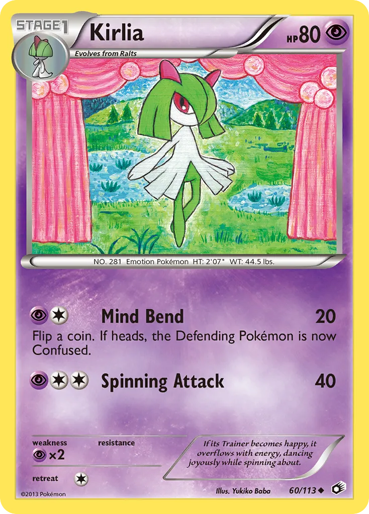 Kirlia #60, Legendary Treasures Reverse Foil