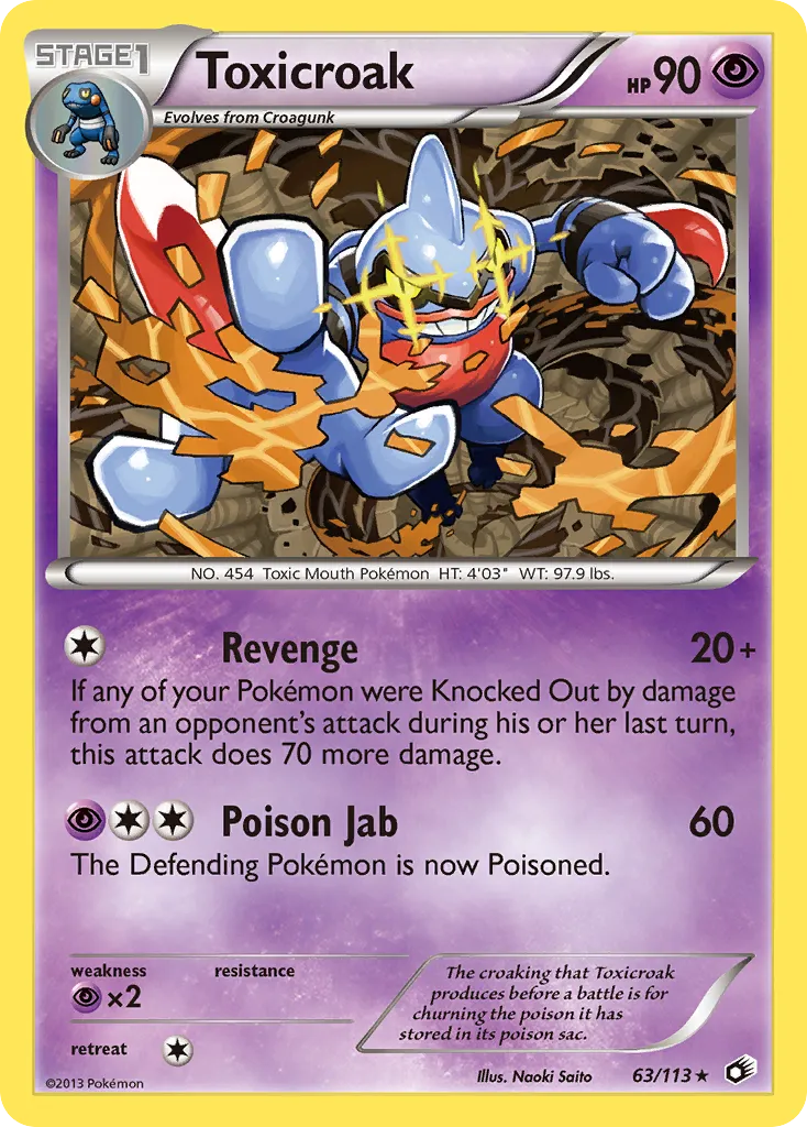 Toxicroak #63, Legendary Treasures Reverse Foil