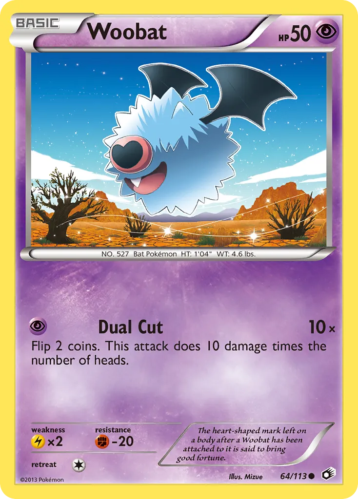 Woobat #64, Legendary Treasures Reverse Foil
