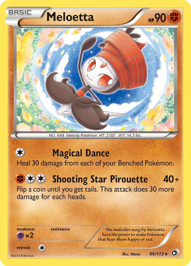 Meloetta #86, Legendary Treasures Reverse Foil