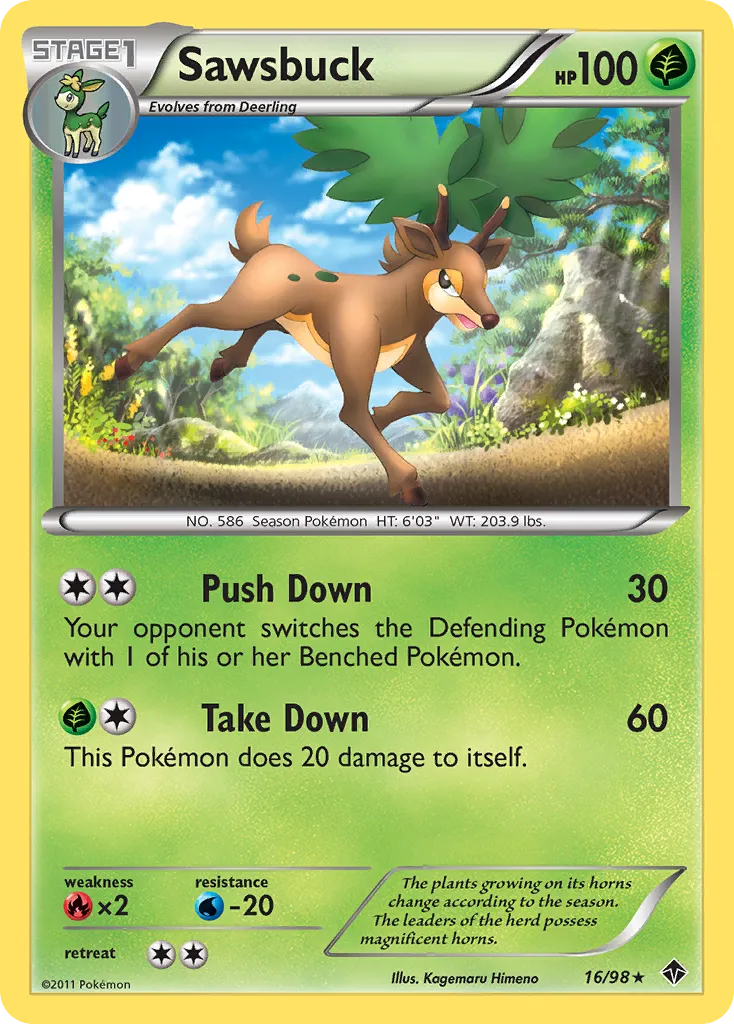 Sawsbuck #16, Emerging Powers Reverse Foil