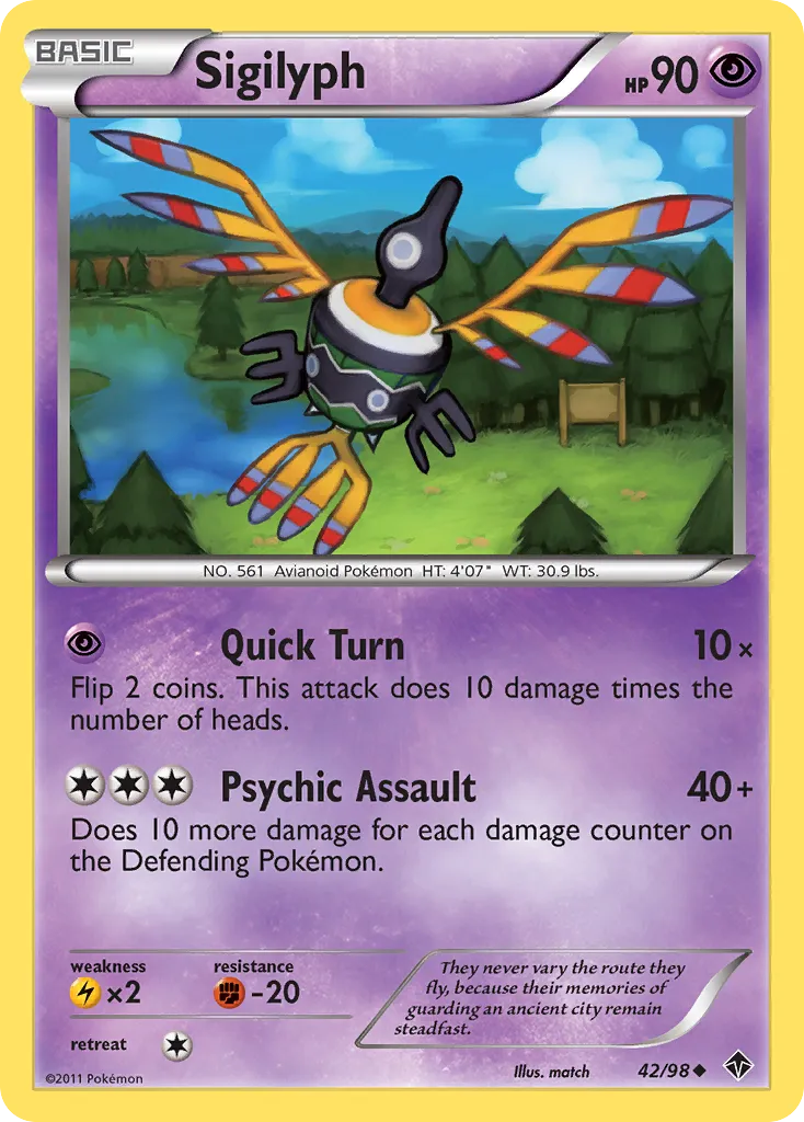 Sigilyph #42, Emerging Powers Reverse Foil