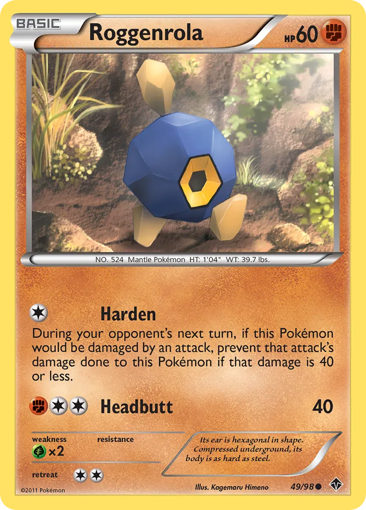 Roggenrola #49, Emerging Powers Holo Cracked Ice