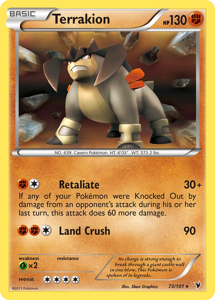 Terrakion #73, Noble Victories Reverse Foil