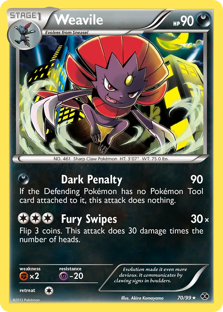 Weavile #70, Next Destinies Reverse Foil