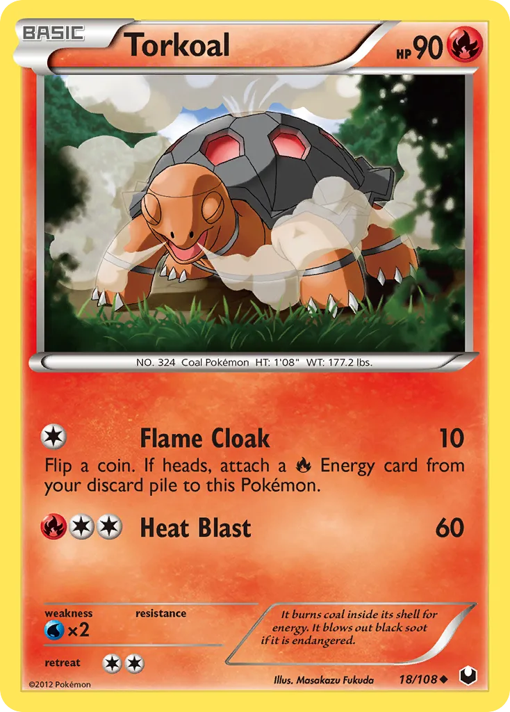 Torkoal #18, Dark Explorers Reverse Foil