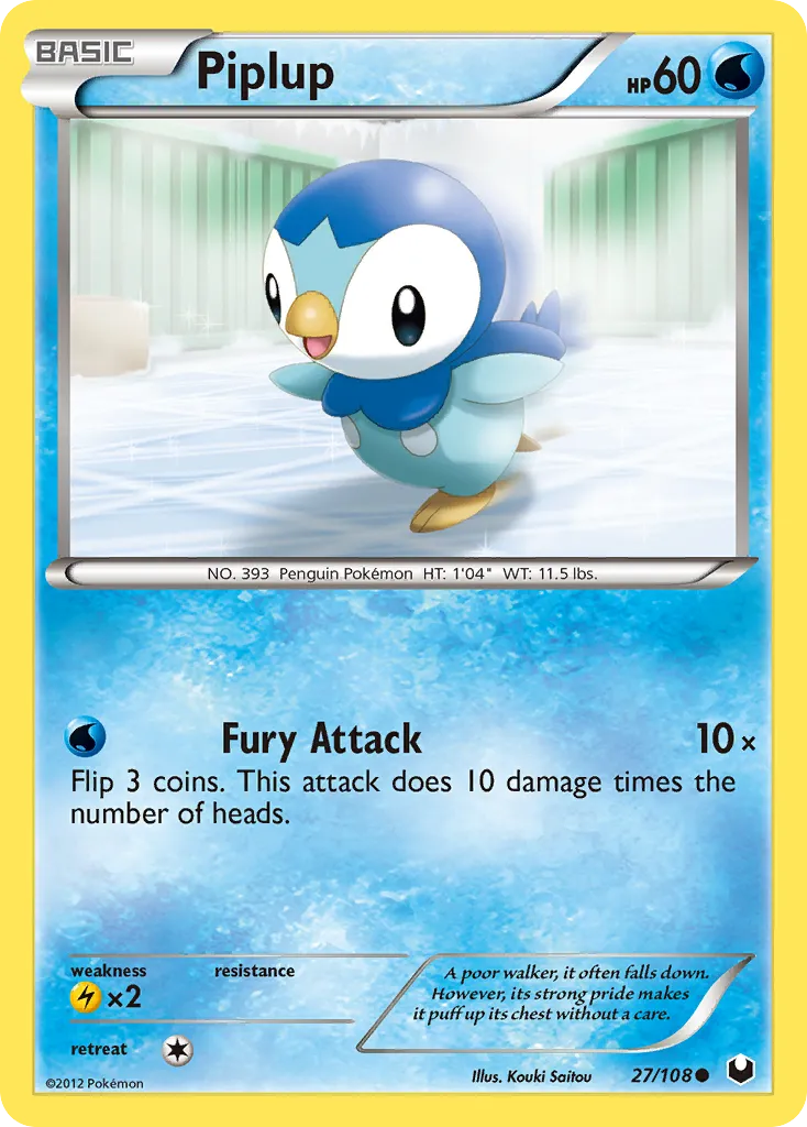 Piplup #27, Dark Explorers Reverse Foil