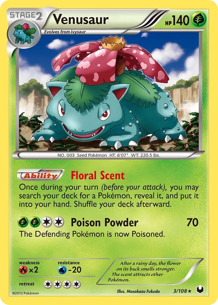 Venusaur #3, Dark Explorers Reverse Foil