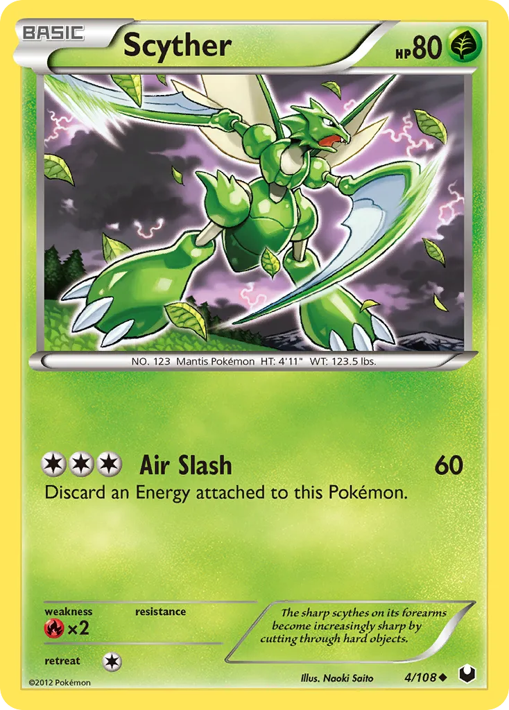 Scyther #4, Dark Explorers Crosshatch-2012 2nd Place Pokemon League