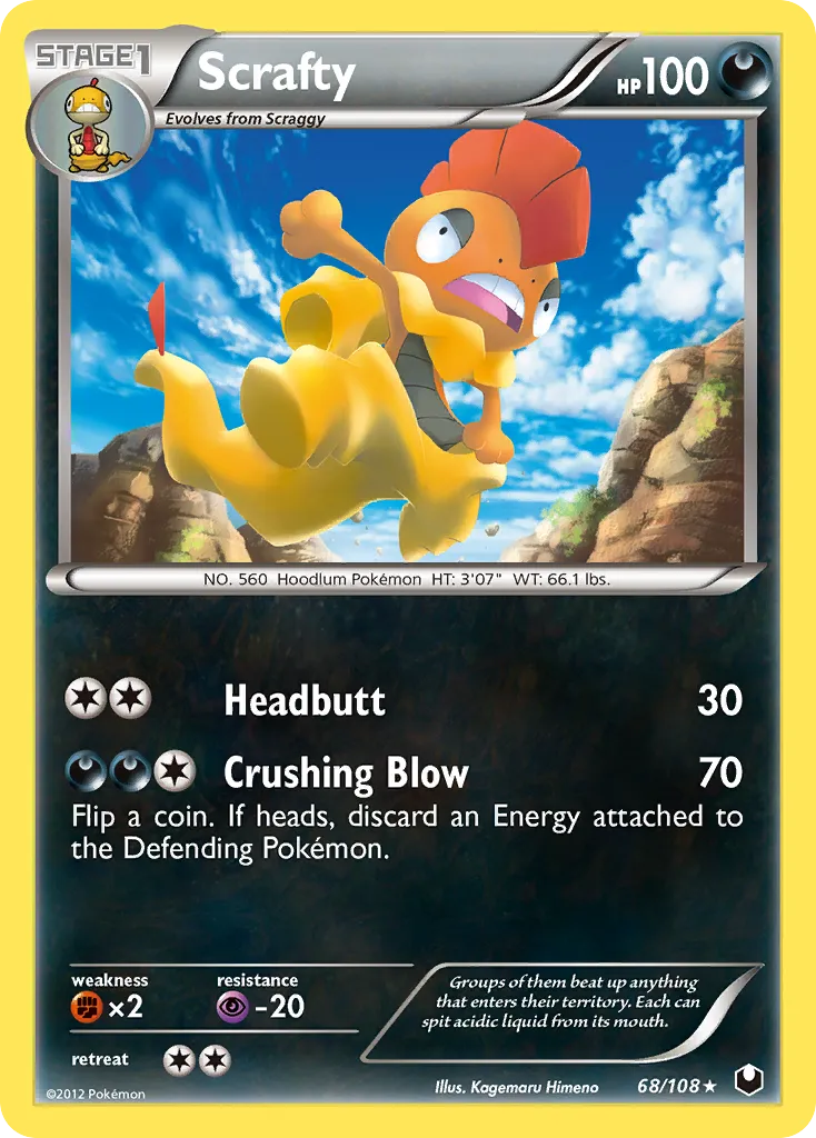 Scrafty #68, Dark Explorers Reverse Foil