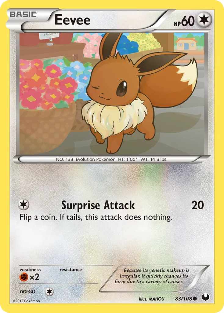 Eevee #83, Dark Explorers Reverse Foil