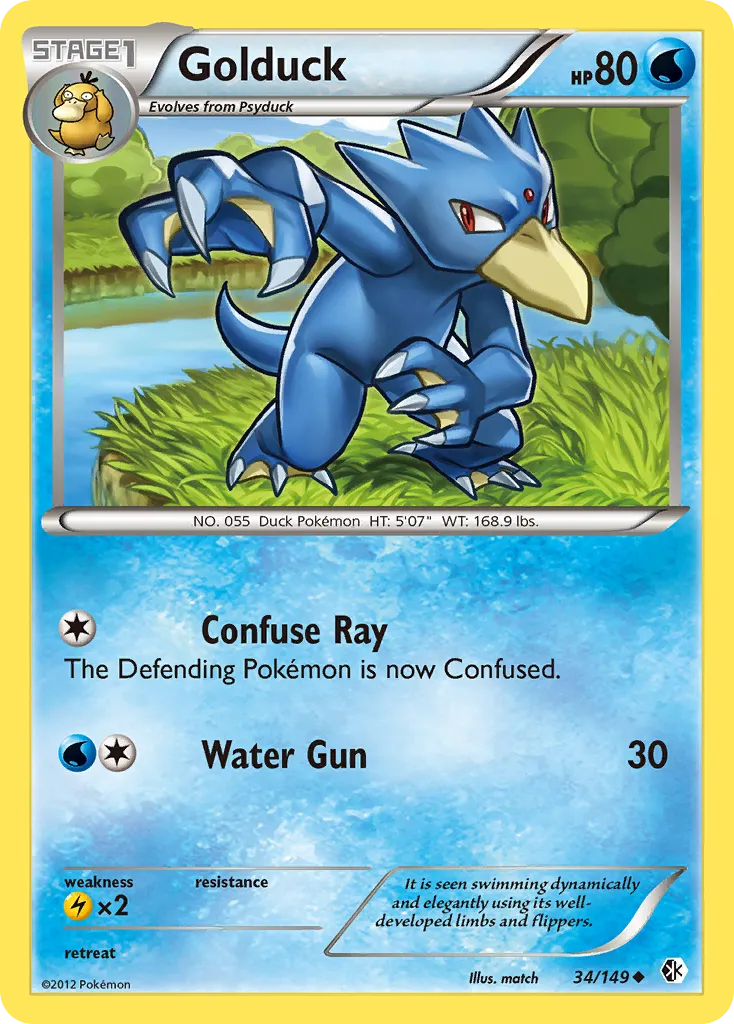 Golduck #34, Boundaries Crossed Reverse Foil